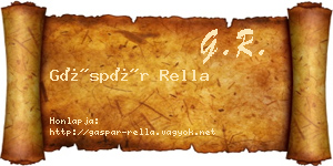 Gáspár Rella névjegykártya